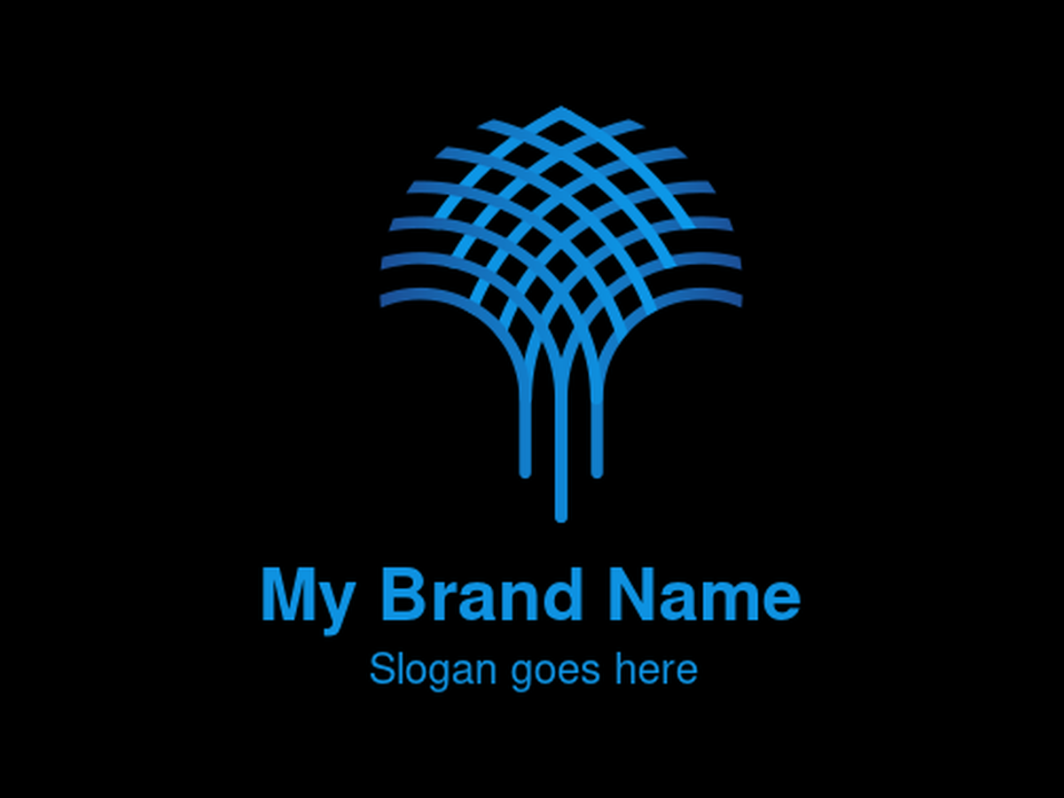 Abstract Blue Weave Network Logo - Interconnected Grid, Data Flow & Technology Solutions Symbol